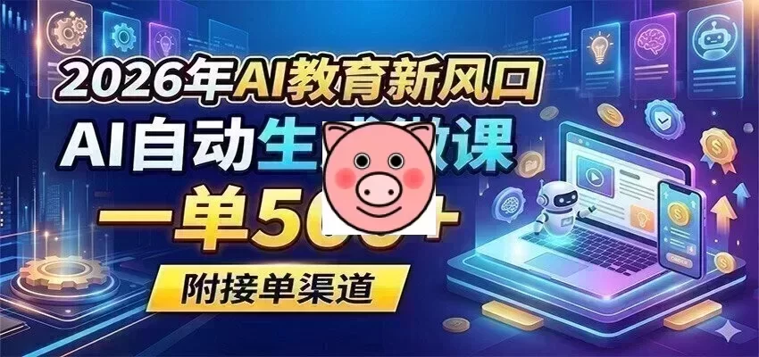 2026年AI教育新风口,AI自动生成微课,一单500+,附接单渠道-小栈博客测试网
