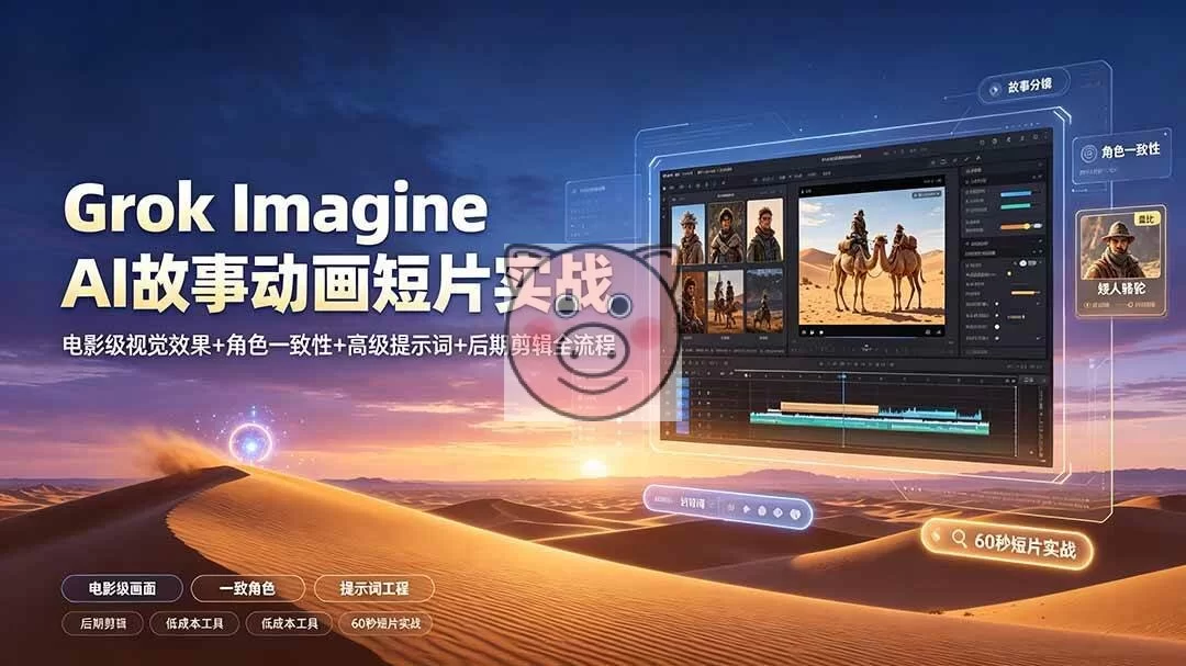 （19305期）Grok Imagine AI故事动画短片实战：电影级视觉效果+角色一致性+高级提示词+后期剪辑全流程-小栈博客测试网