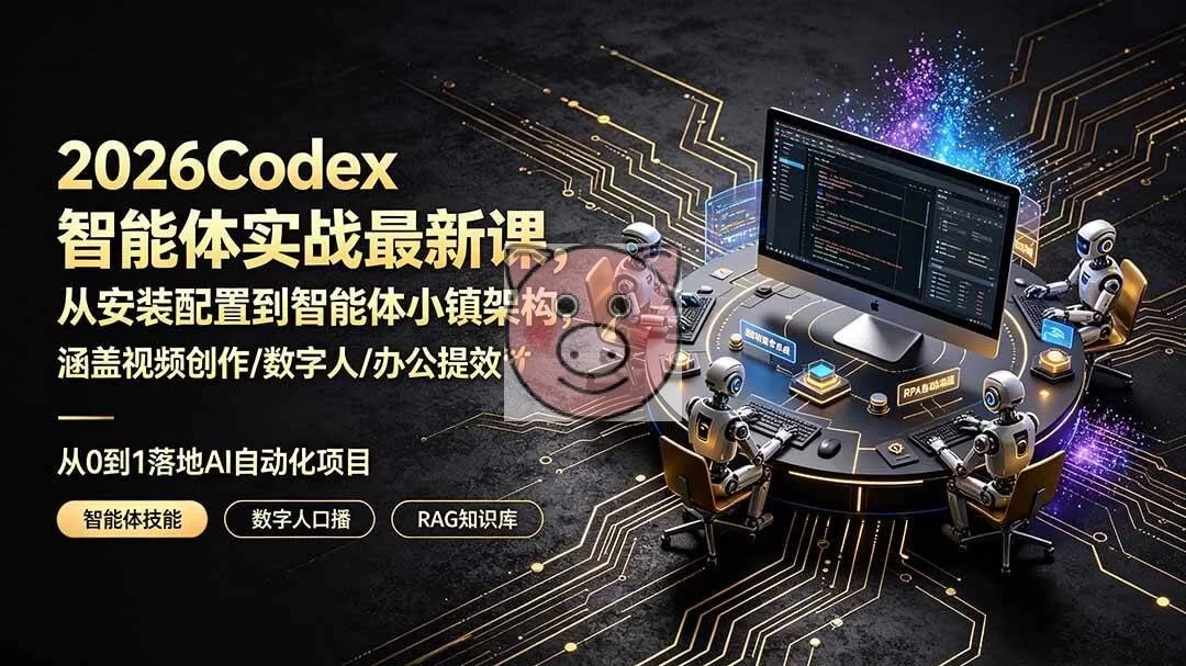 （19237期）2026Codex智能体实战最新课，从安装配置到智能体小镇架构，涵盖视频创作/数字人/办公提效全技能-小栈博客测试网