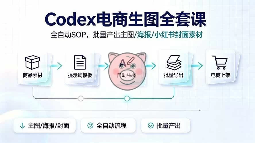 (19256期)Codex电商生图全套课|全自动SOP,批量产出主图/海报/小红书封面素材-小栈博客测试网