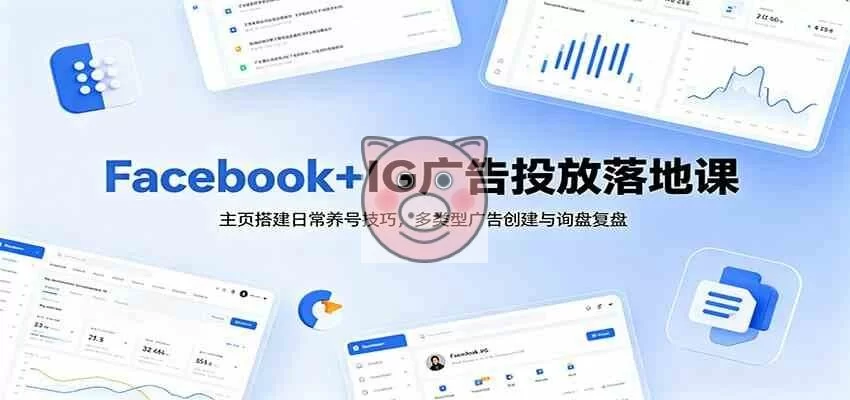 Facebook+IG广告投放落地课：主页搭建日常养号技巧，多类型广告创建与询盘复盘-小栈博客测试网