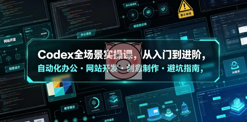 Codex全场景实操课,从入门到进阶,自动化办公・网站开发・创意制作・避坑指南,全流程教学-小栈博客测试网