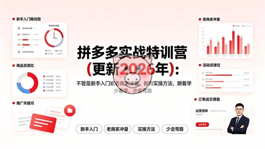 （19291期）拼多多实战特训营(更新2026年)：不管是新手入门或老商家冲量，都有实操方法，跟着学，少走弯路-小栈博客测试网