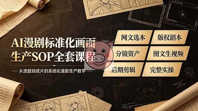 (19199期)AI漫剧标准化画面生产SOP全套课程,网文选本版权剧本分镜资产全覆盖,图文生视频后期剪辑完整实操教学-小栈博客测试网