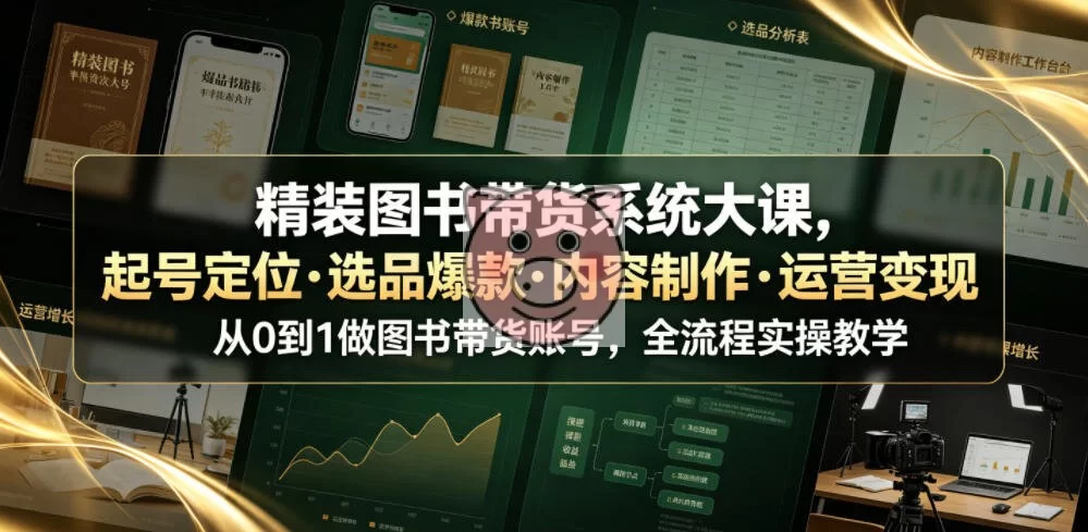 精装图书带货系统大课，起号定位・选品爆款・内容制作・运营变现，从0到1做图书带货账号，全流程实操教学-小栈博客测试网