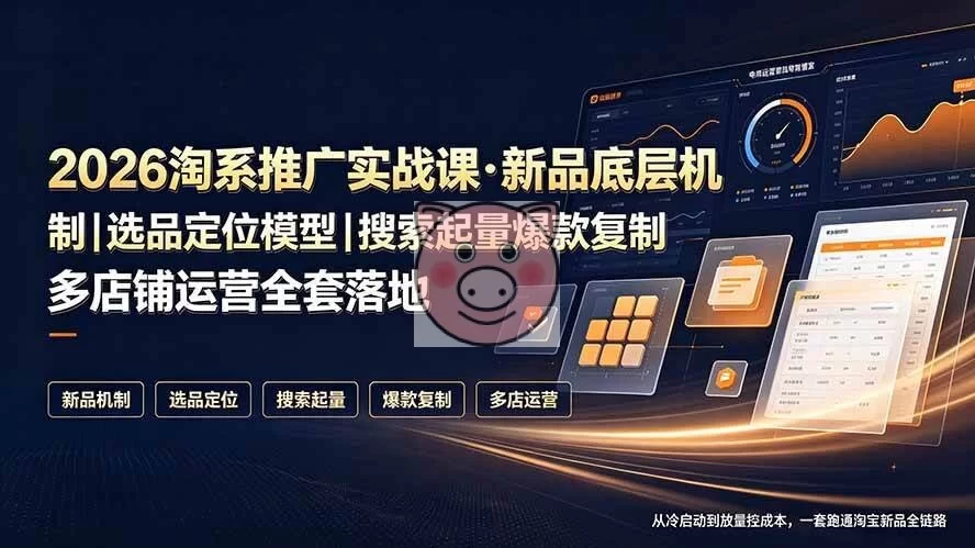 （19272期）2026淘系推广实战课·新品底层机制｜选品定位模型｜搜索起量爆款复制多店铺运营全套落地教程-小栈博客测试网