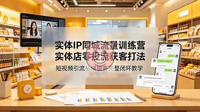 (18999期)实体IP同城流量训练营:实体店零投流获客打法,短视频引流私域锁客完整闭环教学-小栈博客测试网