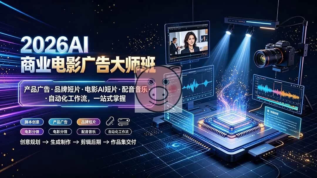 （19303期）2026AI商业电影广告大师班：产品广告·品牌短片·电影AI短片·配音音乐·自动化工作流，一站式掌握-小栈博客测试网