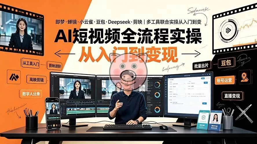 (19250期)AI短视频全流程实操:即梦·蝉镜·小云雀·豆包·Deepseek·剪映|多工具联合实操从入门到变现-小栈博客测试网