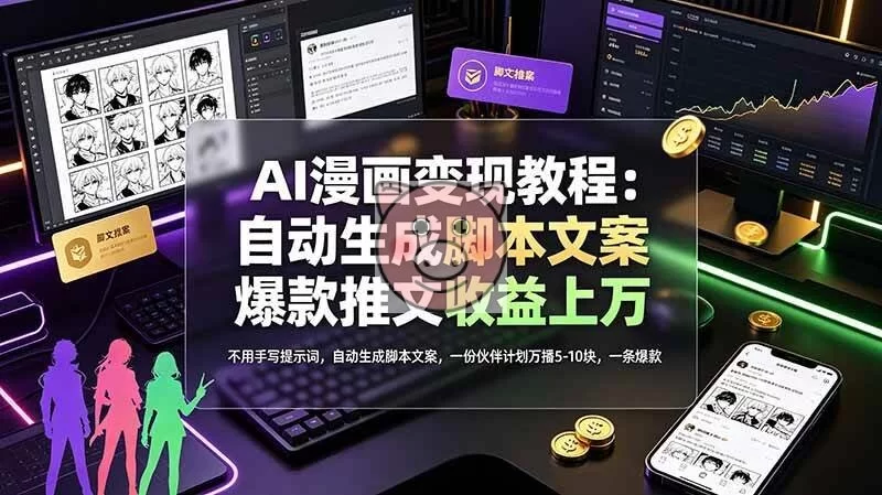 (19170期)AI漫画变现教程:不用手写提示词,自动生成脚本文案,一份伙伴计划万播5-10块,一条爆款推文收益上万-小栈博客测试网