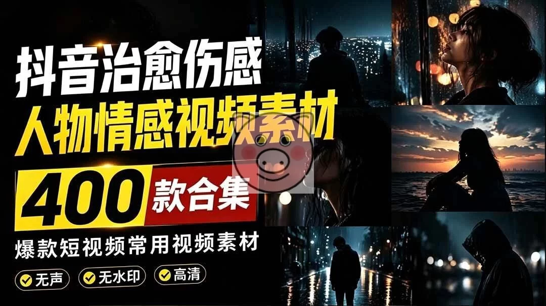 (19227期)爆款短视频常用视频素材!抖音治愈伤感人物情感视频素材,400款合集,无声无水印,视频感氛围拉满-小栈博客测试网
