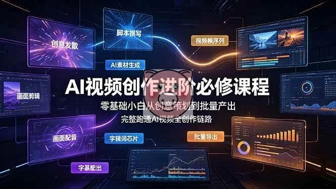 (19159期)AI视频创作进阶必修课程:零基础小白从创意策划到批量产出,完整跑通AI视频全创作链路-小栈博客测试网