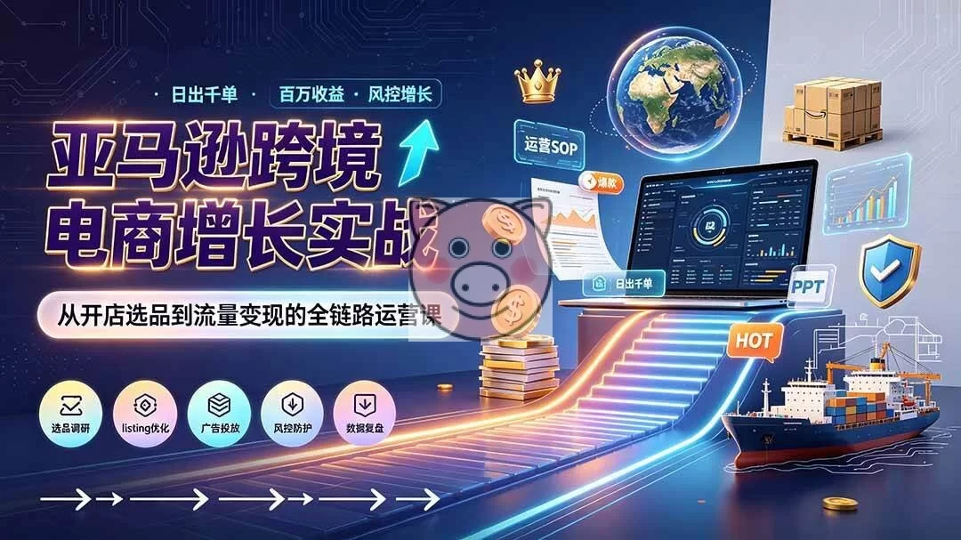 (19308期)亚马逊0-1孵化特训营8期:从注册风控到稳定日出千单实战,规避审核封店风险,标准化执行流程落地-小栈博客测试网