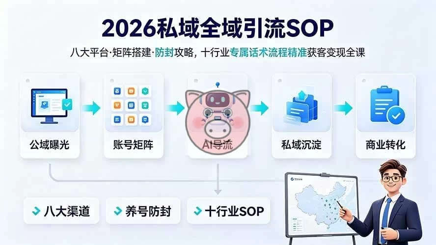 （19248期） 2026私域全域引流SOP｜八大平台·矩阵搭建·防封攻略，十行业专属话术流程精准获客变现全课-小栈博客测试网