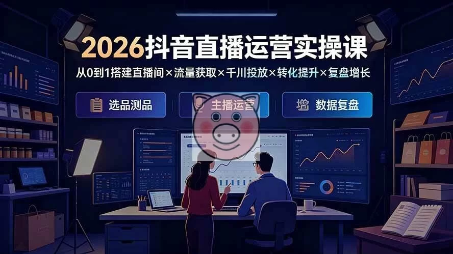 (19343期)2026抖音直播运营实操课:从0到1搭建直播间×流量获取×千川投放×转化提升×复盘增长,系统掌握完整闭环-小栈博客测试网