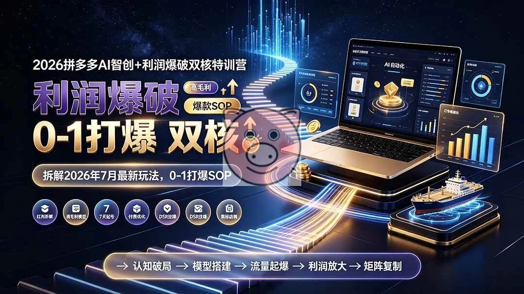 (19307期)2026拼多多AI智创+利润爆破双核特训营-拆解2026年7月最新玩法,0-1打爆SOP 人工智能,平台创新,跨平台 - 配图2