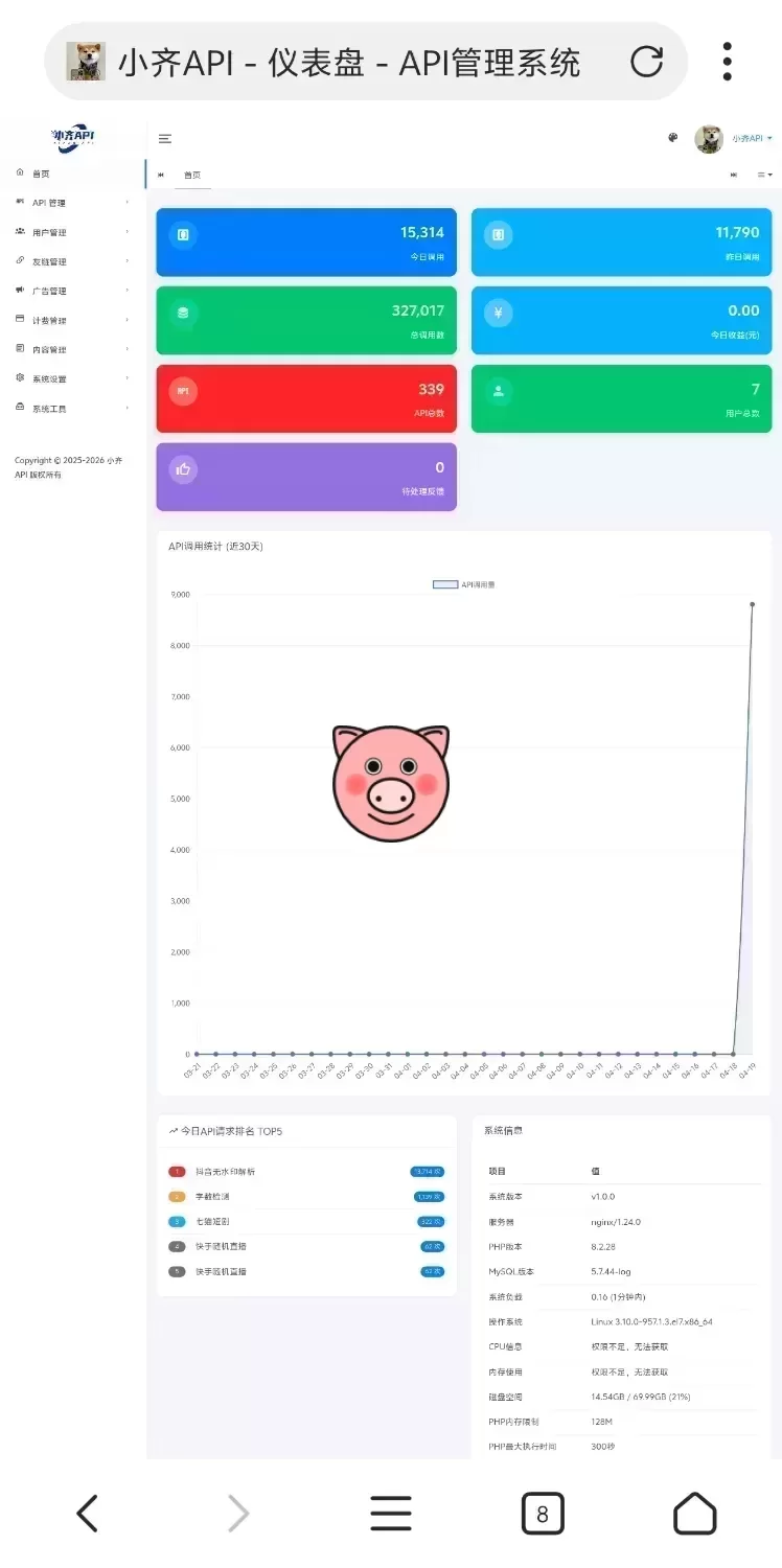 小齐API管理系统二开版安装教程截图