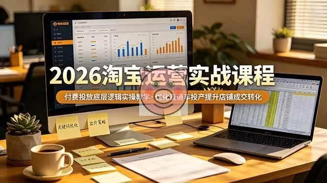 （19075期）2026 淘宝运营实战课程，付费投放底层逻辑实操教学，优化直通车投产提升店铺成交转化-小栈博客测试网