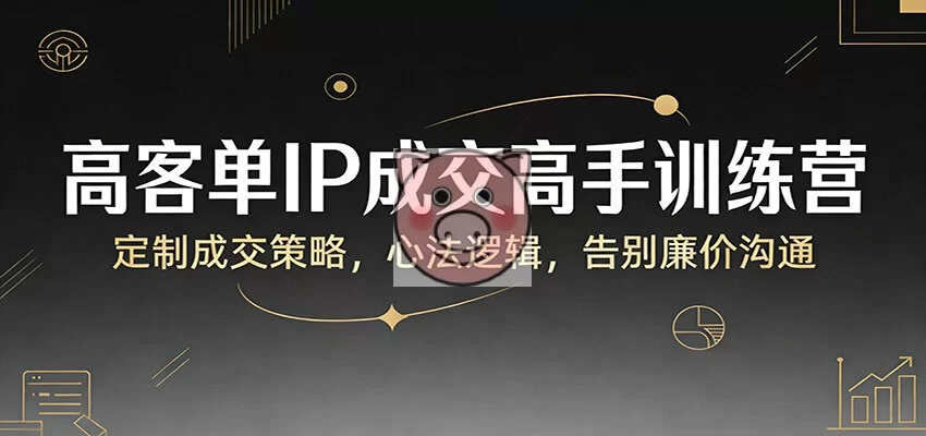 高客单IP成交高手训练营:定制成交策略,心法逻辑,告别廉价沟通-小栈博客测试网