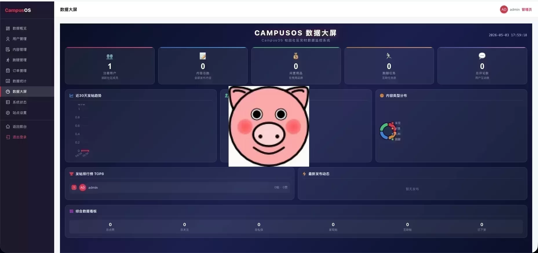校园表白墙社区系统功能界面截图
