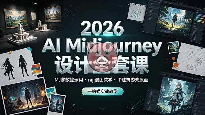 （19209期）2026 AI Midjourney设计全套课，MJ参数提示词niji混图教学，IP建筑游戏原画一站式实战教学-小栈博客测试网
