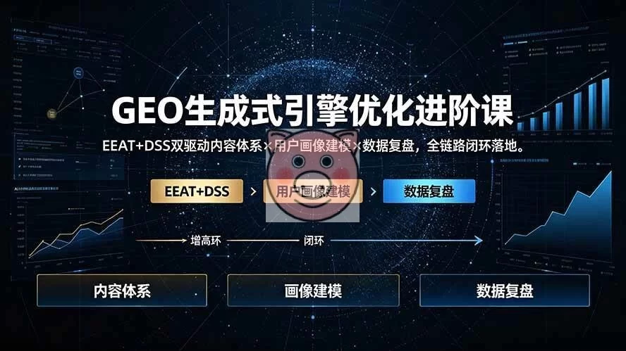 （19269期）GEO生成式引擎优化进阶课：EEAT+DSS双驱动内容体系×用户画像建模×数据复盘，全链路闭环落地-小栈博客测试网