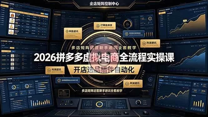 （19136期）2026拼多多虚拟电商全流程实操课，开店选品插件自动化，多店矩阵运营新手避坑全套教学-小栈博客测试网
