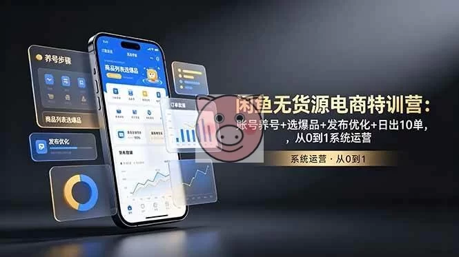 (18979期)闲鱼无货源电商特训营:账号养号+选爆品+发布优化+日出10单,从0到1系统运营-小栈博客测试网
