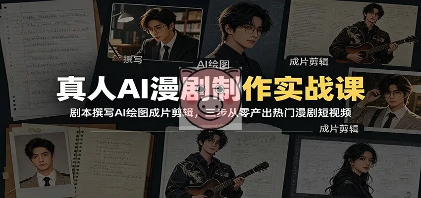 真人AI漫剧制作实战课:剧本撰写AI绘图成片剪辑,三步从零产出热门漫剧短视频-小栈博客测试网