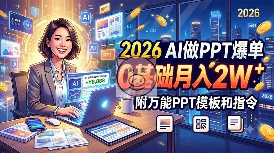 (19284期)2026 AI做PPT爆单,0基础月入2W,附万能PPT模板和指令-小栈博客测试网