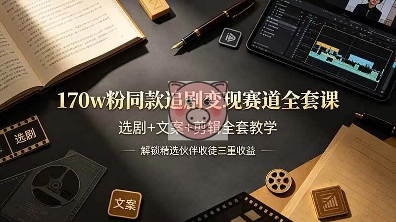 (19142期)170w粉博主同款追剧变现赛道全套课-更新,选剧+文案+剪辑全套教学,解锁精选伙伴收徒三重收益-小栈博客测试网