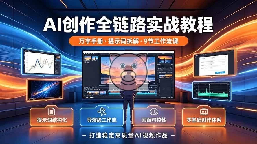 (19247期)AI创作全链路实战教程|万字手册·提示词拆解·9节工作流课,打造稳定高质量AI视频作品-小栈博客测试网