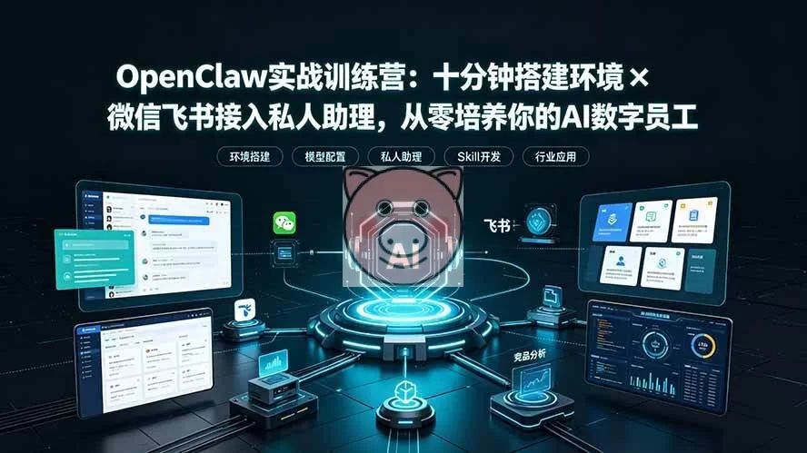 （19287期）OpenClaw实战特训营：十分钟搭建环境×微信飞书接入私人助理，从零培养你的AI数字员工-小栈博客测试网