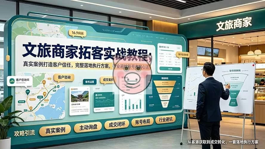 (19273期)文旅商家拓客实战教程;真实案例打造客户信任,完整落地执行方案,行业避坑账号布局心法-小栈博客测试网