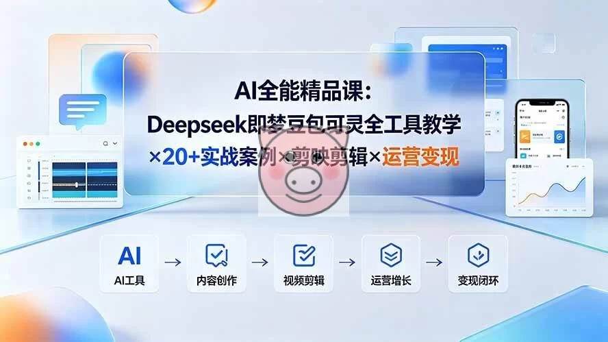 (19278期)AI全能精品课:Deepseek即梦豆包可灵全工具教学×20+实战案例×剪映剪辑×运营变现-小栈博客测试网