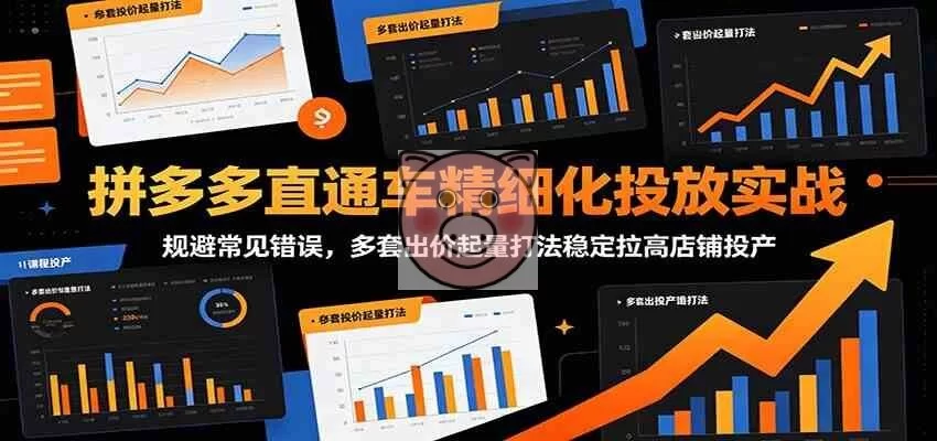 拼多多直通车精细化投放实战:规避常见错误,多套出价起量打法稳定拉高店铺投产-小栈博客测试网