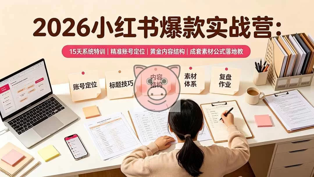 (19332期)2026小红书爆款实战营:15天系统特训|精准账号定位|黄金内容结构|成套素材公式落地教程-小栈博客测试网