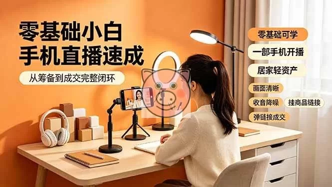 (19231期)零基础小白手机直播速成,从筹备到成交完整闭环,适配苹果安卓系统,解决杂音卡顿留人难问题-小栈博客测试网