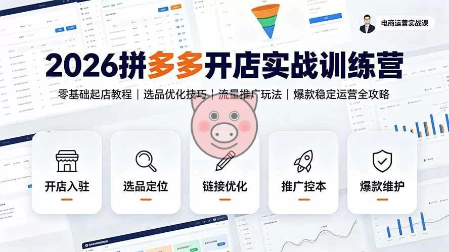 （19346期）2026拼多多开店实战训练营：零基础起店教程｜选品优化技巧｜流量推广玩法｜爆款稳定运营全攻略-小栈博客测试网