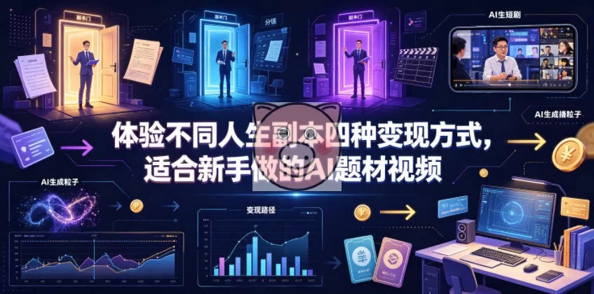 体验不同人生副本四种变现方式,适合新手做的AI题材视频-小栈博客测试网
