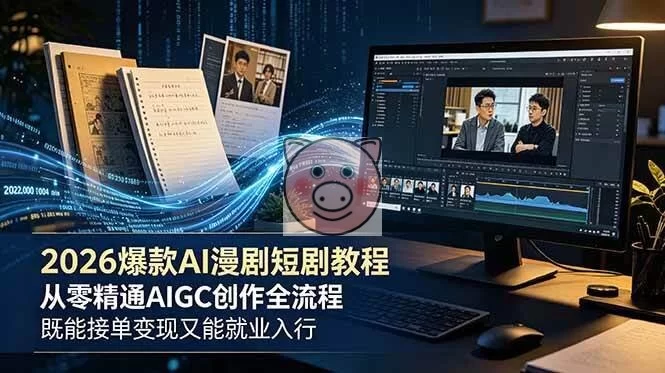 (18980期)2026 爆款 AI 漫剧短剧教程 从零精通 AIGC 创作全流程 既能接单变现又能就业入行-小栈博客测试网