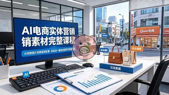(19076期)AI电商实体营销素材完整课程,AI创意短片完美复刻实景,实体店一键生成宣传引流短视频-小栈博客测试网