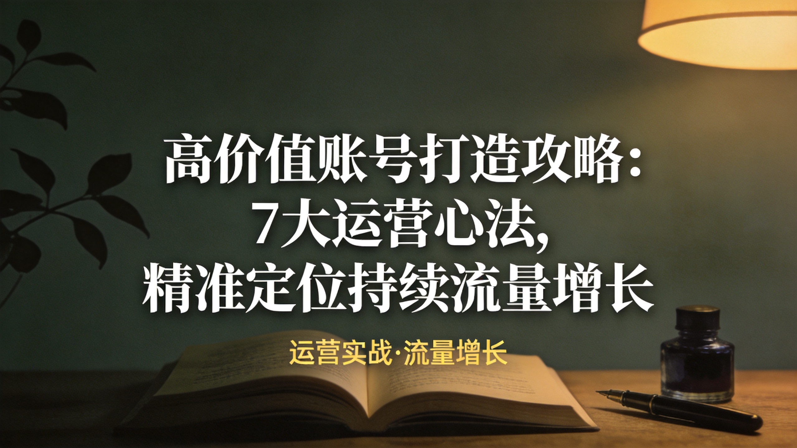 高价值账号打造攻略:7大运营心法,精准定位持续流量增长-小栈博客测试网