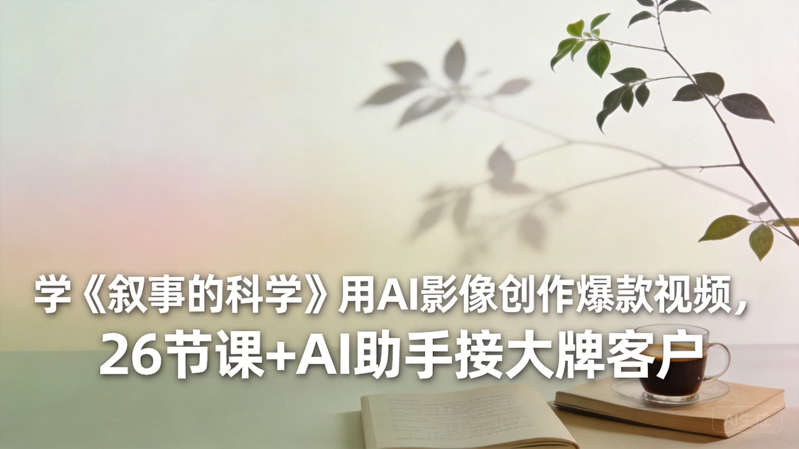 学《叙事的科学》用AI影像创作爆款视频,26节课+AI助手接大牌客户-小栈博客测试网