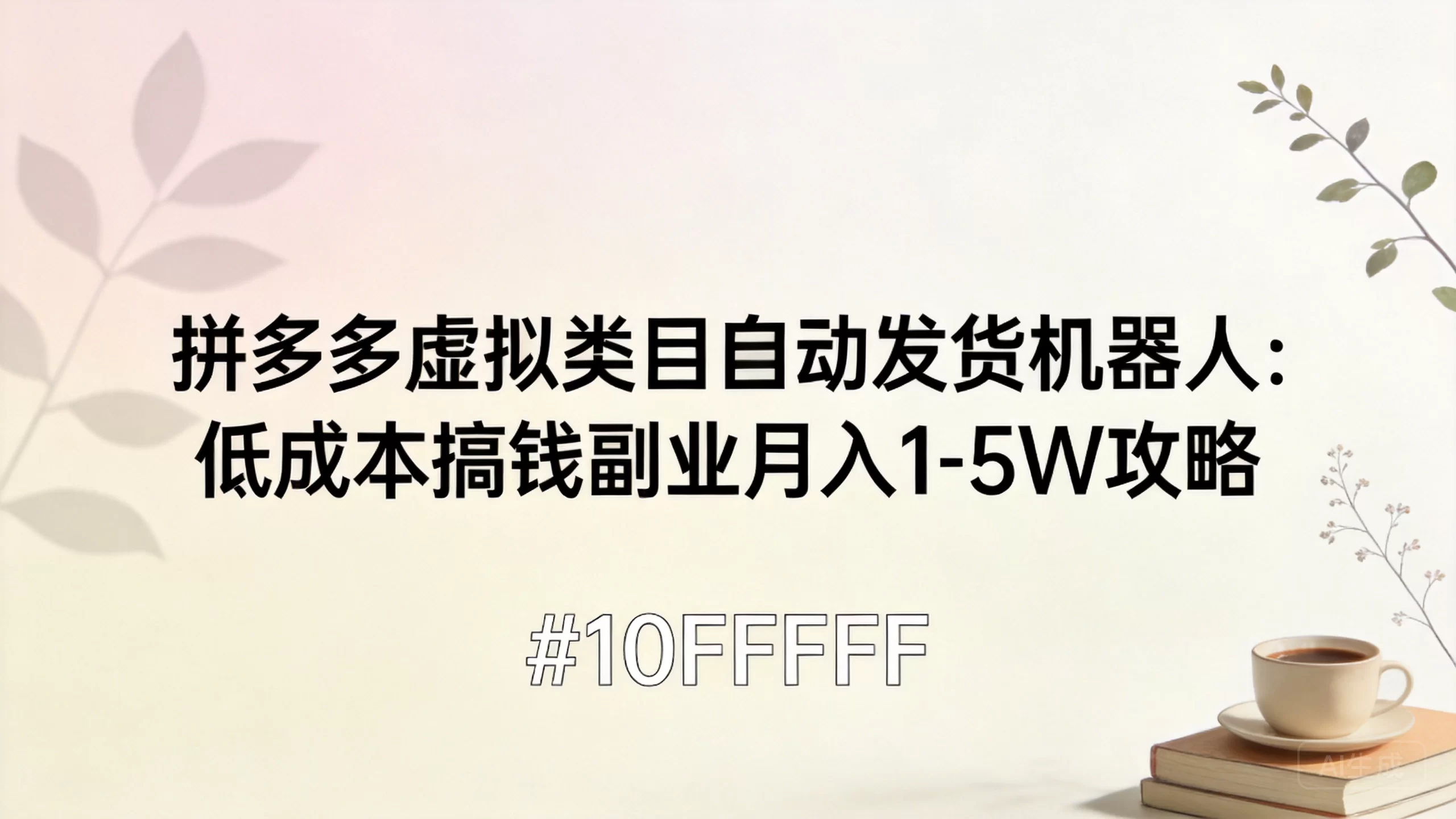 拼多多虚拟类目自动发货机器人：低成本搞钱副业月入1-5W攻略-小栈博客测试网